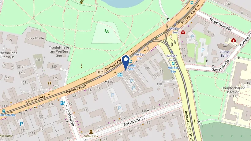 Kartenausschnitt: Berliner Allee 144, 13088 Berlin
