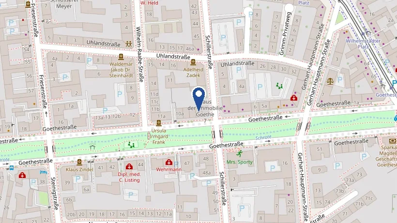Kartenausschnitt: Goethestraße 8, 39108 Magdeburg